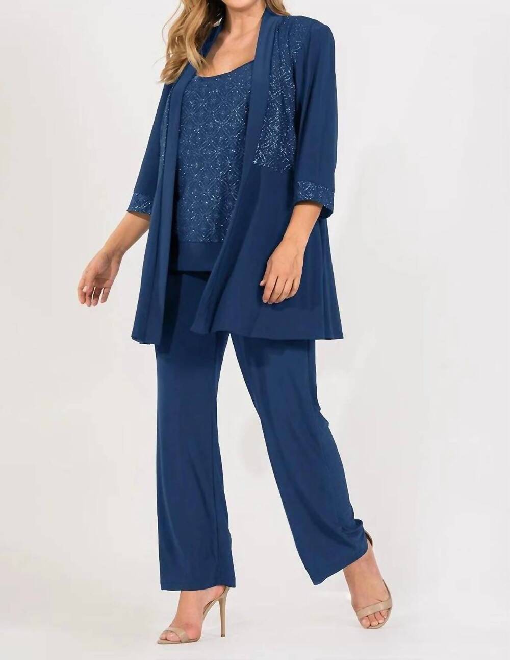 NEW R&M RICHARDS long formal pant suit jacket in peacock